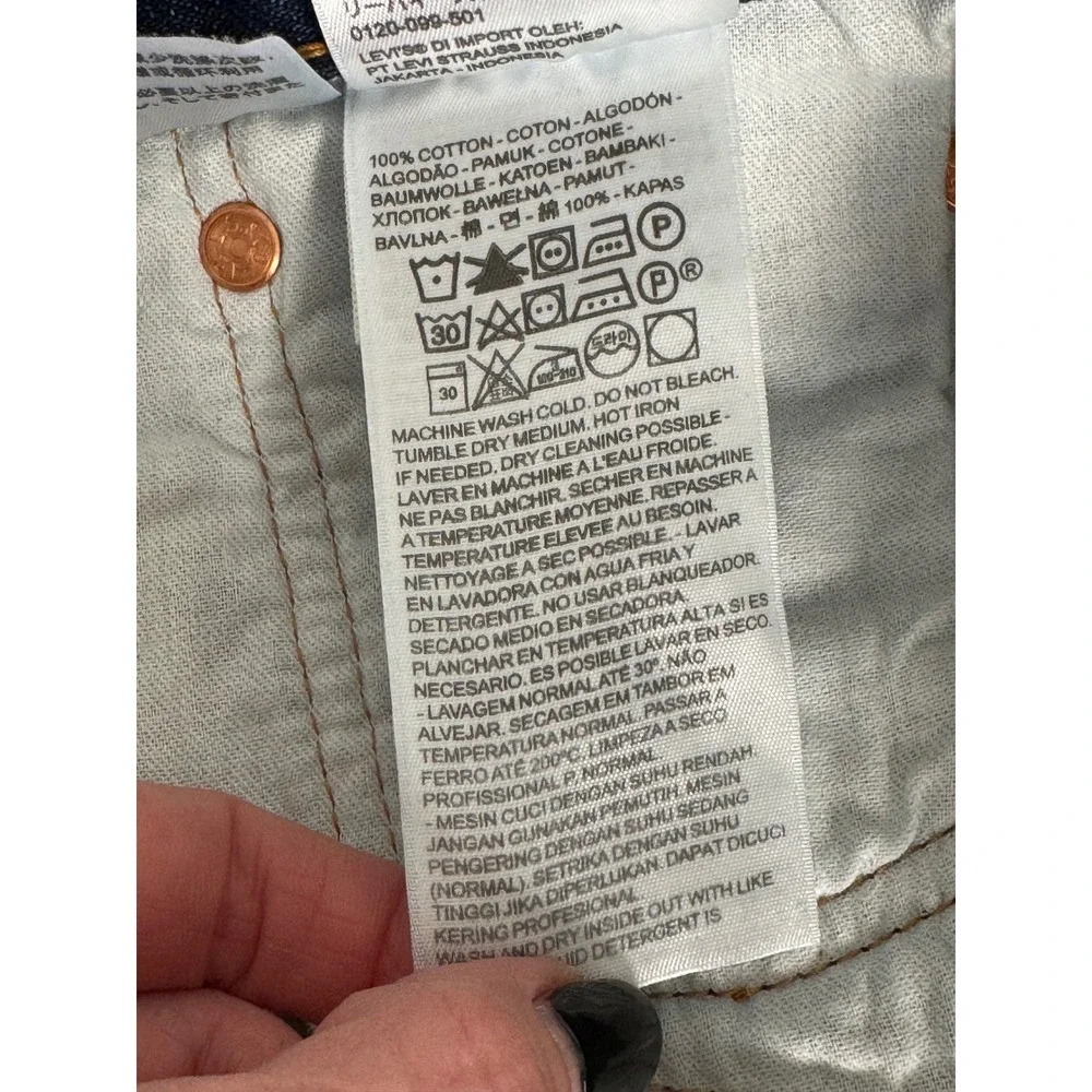 NWT Levis 501 Original‎ Fit Mens Button Fly Jeans Dark Wash 34x32
